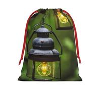 SamLng Bolsa de regalo mediana con cordón, luciérnagas y linterna, perfecta para Navidad, vacaciones y recuerdos de fiesta, bolsas de dulces y bolsas de golosinas