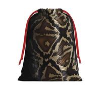 SamLng Bolsas de regalo medianas con cordón, bolsas de regalo de Navidad de piel de serpiente, vacaciones para regalos de Navidad, bolsas de caramelos, bolsas de golosinas