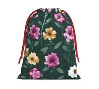 SamLng Bolsas de regalo medianas con cordón, hermosas flores moradas, bolsas de regalo de Navidad, regalos de Navidad, bolsas de caramelos, bolsas de golosinas