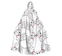 SamLng Bonita capa con capucha de dálmata, disfraz de juego de rol para adultos, perfecto para Navidad, mago, fiestas temáticas de magos
