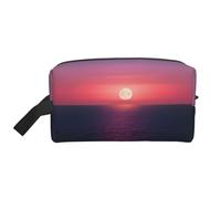 SamLng Bright Moon at Sea - Neceser de viaje con estampado hippie - Neceser de maquillaje para hombres y mujeres, organizador portátil para uso diario, blanco, talla única