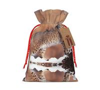 SamLng Canada Lynx Bolsa de regalo de Navidad - Bolsas de fiesta de arpillera con cordón para regalos, golosinas - Perfecto para Navidad, cumpleaños
