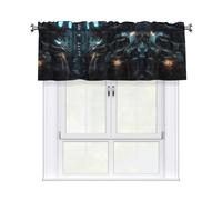 SamLng Cenefa de cortina con estampado de robot futuro, 137 x 45,7 cm, elegante tratamiento de ventana para cocina, baño, lavandería y más