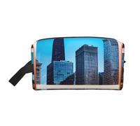 SamLng Chicago Reflect Print - Neceser de viaje para cosméticos para hombres y mujeres, organizador portátil para uso diario