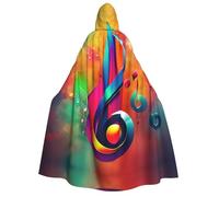 SamLng Colorida capa con capucha de notas musicales para adultos, ideal para cosplay, Navidad, bailes de máscaras, Halloween, fiestas de carnaval de Pascua