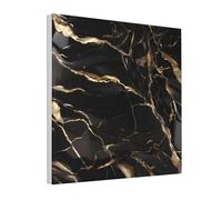 SamLng Cuadro moderno de naturaleza de 40,6 x 40,6 cm, impresión de mármol negro y dorado, imagen decorativa, arte abstracto de pared de árbol para el hogar y la oficina