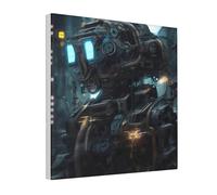 SamLng Cuadro moderno de naturaleza de 40,6 x 40,6 cm, impresión HD de robot futuro, lienzo decorativo, arte abstracto de pared de árbol para el hogar y la oficina