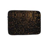 SamLng Elegante funda para portátil con estampado de papel pintado negro y dorado, bolsa de hombro delgada y ligera para portátil de 10 a 17 pulgadas, viajes de negocios, Black, 12 inch