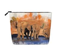 SamLng Elephants Art - Organizador universal para artículos de tocador reutilizable con bolsa con cremallera, color negro, talla única, negro, negro, One Size
