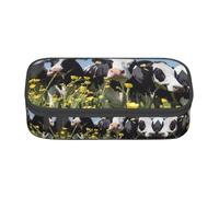 SamLng Estuche con diseño de galaxia azul violeta, organizador multiusos, tela Oxford duradera, múltiples compartimentos, Vacas blancas y negras, Talla única, Mochila escolar