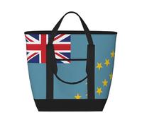 SamLng Flag of Tuvalu - Bolsa térmica de gran capacidad, reutilizable y ajustable para el trabajo, picnic, viajes y actividades al aire libre, color negro, talla única