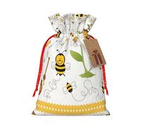 SamLng Flying Bees Bolsa de regalo de Navidad con cordón de arpillera para regalos, golosinas - Perfecto para Navidad, cumpleaños