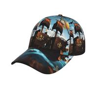 SamLng Gorra de béisbol unisex con estampado de barco pirata de dibujos animados, gorra ajustable para hombres y mujeres, perfecta para golf, pesca, correr y más, color negro