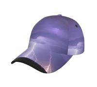 SamLng Gorra de béisbol unisex con estampado de tormenta de rayos, gorra ajustable para hombres y mujeres, perfecta para golf, pesca, correr y más, color negro