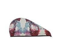 SamLng Gorro de pelo seco de terciopelo coral con mármol abstracto para mujer, conveniente para el hogar, viajes y fiestas en la piscina. Perfectamente pensado