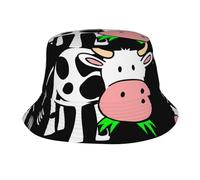 SamLng Gorro reversible con estampado de conejos, perfecto para hombres y mujeres, protección solar para viajes, playa, gorra plegable para exteriores, Linda vaca pequeña, Talla única