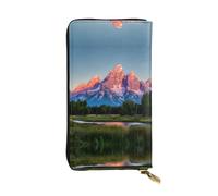 SamLng Grand Teton National Park - Cartera larga de piel con estampado de parque nacional para mujer, moderna y ligera, impermeable, color negro, talla única