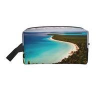 SamLng island of cuba - Neceser de viaje con estampado, bolsa de maquillaje para hombres y mujeres, organizador portátil para uso diario, blanco, talla única