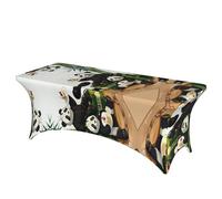 SamLng Mantel rectangular con estampado completo de pandas of Father and Son para bodas y fiestas, mantel elástico y duradero para mesa de banquete de patio