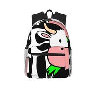 SamLng Mochila de lona con estampado de conejos, mochila estética para la universidad, bolsa de libros, viajes para laptop, niños, niñas, hombres y mujeres, Linda vaca pequeña, Talla única