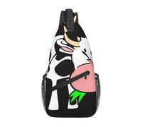 SamLng Mochila unisex con bonito estampado de libélula, bolsa cruzada duradera en el pecho, mochila ligera para viajes y senderismo, Linda vaca pequeña, Talla única
