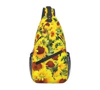 SamLng Mochila unisex con estampado de signo de dólar dorado, bolsa cruzada duradera, mochila ligera para viajes y senderismo, Hermoso girasol., Talla única