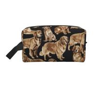 SamLng Neceser de viaje grande - Golden Retrievers diseño de impresión completa, organizador portátil de artículos de tocador, bolsa multiusos para maquillaje, Blanco, Talla única
