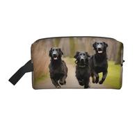 SamLng Neceser grande de viaje - Trotting Flat Coated Retrievers Paw Full Print Design Portable Toiletry Organizer, Multi-Use Pouch for Makeup White, One Size, White, Talla única