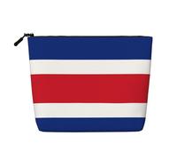SamLng Organizador versátil de artículos de tocador con la bandera de Costa Rica: bolsa de maquillaje de cáñamo falso, bolsa de aseo de viaje, bolsa de accesorios de maquillaje, negro, talla única