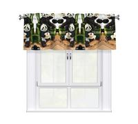 SamLng Pandas of Father and Son - Cenefa de cortina estampada de 137 x 45 cm, elegante tratamiento de ventana para cocina, baño, lavandería y más
