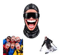 SamLng Pasamontañas esquí anciano cara realista impreso 3D balaclava cobertura completa cara y cuello, diseño envolvente ajustado cortavientos, equipación invierno exterior aventuras
