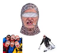 SamLng Pasamontañas esquí anciano cara realista impreso 3D balaclava cobertura completa cara y cuello, diseño envolvente ajustado cortavientos, equipación invierno exterior aventuras