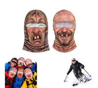 SamLng Pasamontañas esquí anciano cara realista impreso 3D balaclava cobertura completa cara y cuello, diseño envolvente ajustado cortavientos, equipación invierno exterior aventuras