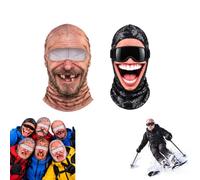 SamLng Pasamontañas esquí anciano cara realista impreso 3D balaclava cobertura completa cara y cuello, diseño envolvente ajustado cortavientos, equipación invierno exterior aventuras