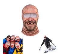 SamLng Pasamontañas esquí anciano cara realista impreso 3D balaclava cobertura completa cara y cuello, diseño envolvente ajustado cortavientos, equipación invierno exterior aventuras