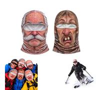 SamLng Pasamontañas esquí anciano cara realista impreso 3D balaclava cobertura completa cara y cuello, diseño envolvente ajustado cortavientos, equipación invierno exterior aventuras