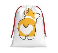 SamLng Pequeñas bolsas de regalo con cordón, bonitas bolsas de regalo de Navidad con diseño de cola de corgi, regalos de Navidad, bolsas de caramelos, bolsas de golosinas
