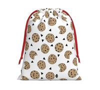 SamLng Pequeñas bolsas de regalo con cordón, galletas con chispas de chocolate, bolsas de regalo de Navidad, regalos de Navidad, bolsas de caramelos, bolsas de golosinas