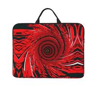 SamLng Red Flower Vortex Spiral - Maletín para portátil de 35.6 cm, con asa de transporte y bolsillo para accesorios, color negro, talla única