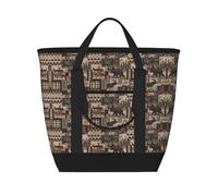 SamLng Rustic Lodge Bear - Bolsa de mano aislada de gran capacidad, reutilizable y ajustable para el trabajo, picnic, viajes y actividades al aire libre