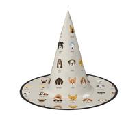 SamLng Sombrero de Halloween de raza de perro para adultos, accesorio versátil de disfraz de bruja para fiestas, bailes de máscaras, cosplay y decoraciones