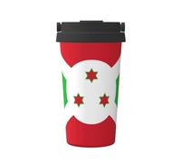 SamLng Taza de café aislada con diseño de bandera de Burundi, con asa, vaso de viaje de alta capacidad para el hogar, la oficina y sobre la marcha