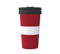 SamLng Taza de café aislada con la bandera de Letonia, con asa, vaso de viaje de alta capacidad para el hogar, la oficina y para llevar