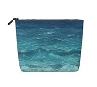 SamLng The Deep Blue Sea - Organizador versátil de artículos de tocador, bolsa de maquillaje de cáñamo falso, bolsa de aseo de viaje, bolsa de accesorios de maquillaje, color negro, talla única