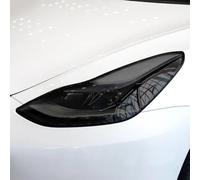 SamLng Vinilo Faros Para Tesla Para Model 3 2017-2023 2 piezas Película protectora para faros delanteros y traseros Protección TPU transparente Pegatina negra