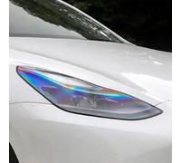 SamLng Vinilo Faros Para Tesla Para Model Y 2020 2021 2022 2 piezas Película protectora para faros delanteros y traseros Protección TPU transparente Adhesivo negro
