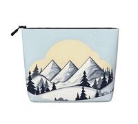 SamLng White Snowy Mountains - Organizador multiusos de baño de cáñamo - Estuche de maquillaje reutilizable con bolsa de cremallera, color negro, negro, One Size