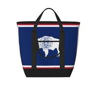 SamLng Wyoming State Flag - Bolsa de mano aislada de gran capacidad, reutilizable y ajustable para el trabajo, picnic, viajes y actividades al aire libre