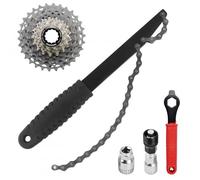 Samlonge Kit de 4 Herramientas de extracción de Cadena, Lusto de Cadena para Bicicleta, Herramientas Cassette Bicicleta, Juego de Extractor de manivela Kit de látigo Apto para Piñones