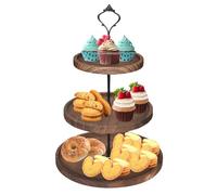 Samlonge Soporte para Tartas, Frutero 3 Pisos con Mango de Metal, Bandeja 3 Pisos, Soportes para Pasteles de 3 Niveles para Cupcakes, Platos de Postre, Pasteles, Frutas, Galletas y Dulces (36 x 25 cm)
